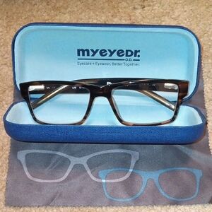 Stylish Brown Eyeglasses with Case